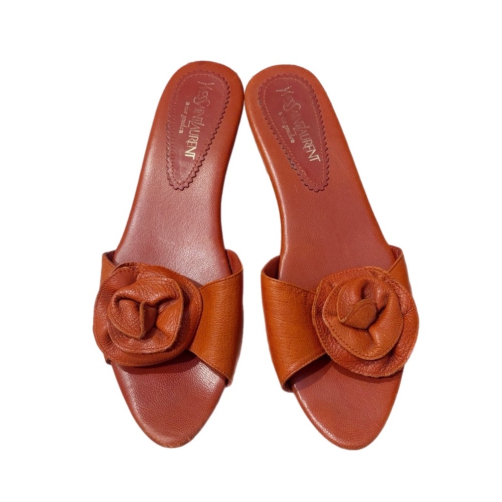 vintage yves st laurent rose red heels 37